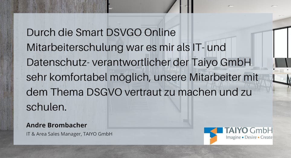 Kunde Online Mitarbeiter DSGVO Datenschutzschulung Andre Brombacher
